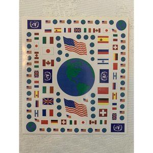 Flags of the United Nations Vintage Sticker Card Set